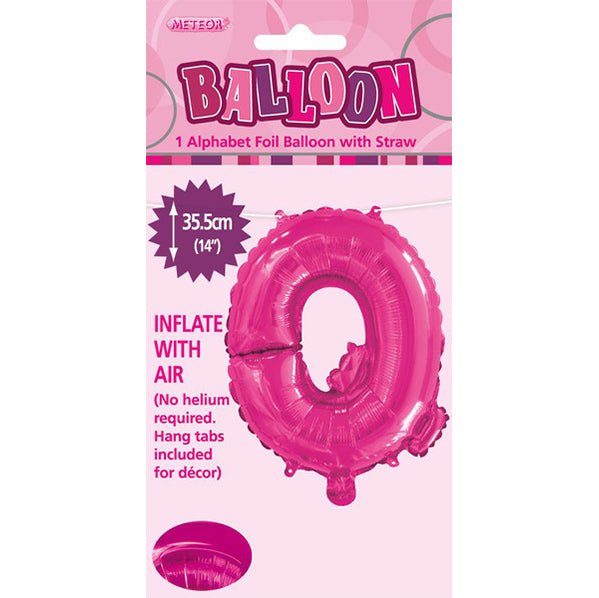 Hot Pink "Q" Letter Foil Balloon (35cm) - The Party Marketplace