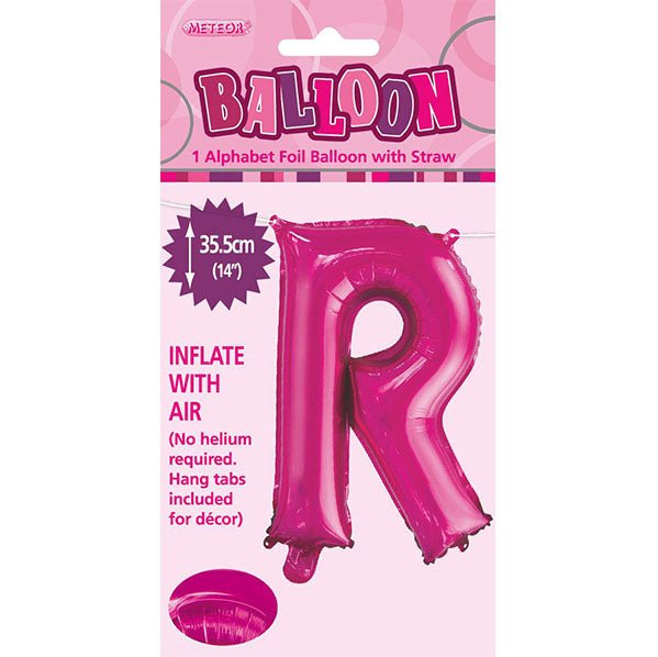 Hot Pink "R" Letter Foil Balloon (35cm) - The Party Marketplace
