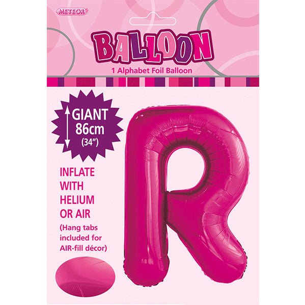 Hot Pink "R" Letter Foil Balloon (86cm) - The Party Marketplace