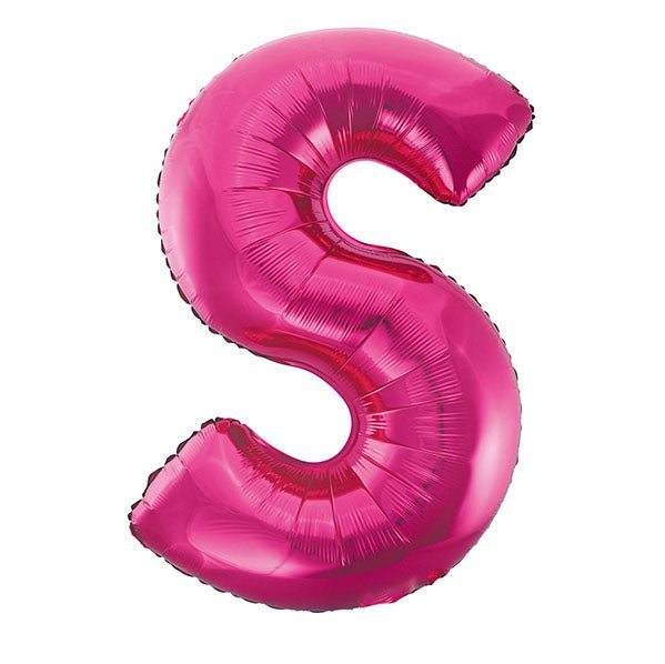 Hot Pink "S" Letter Foil Balloon (86cm) - The Party Marketplace