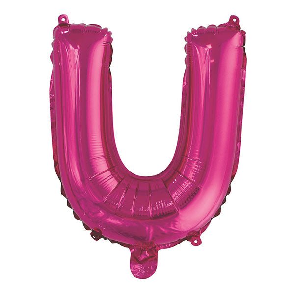 Hot Pink "U" Letter Foil Balloon (35cm) - The Party Marketplace