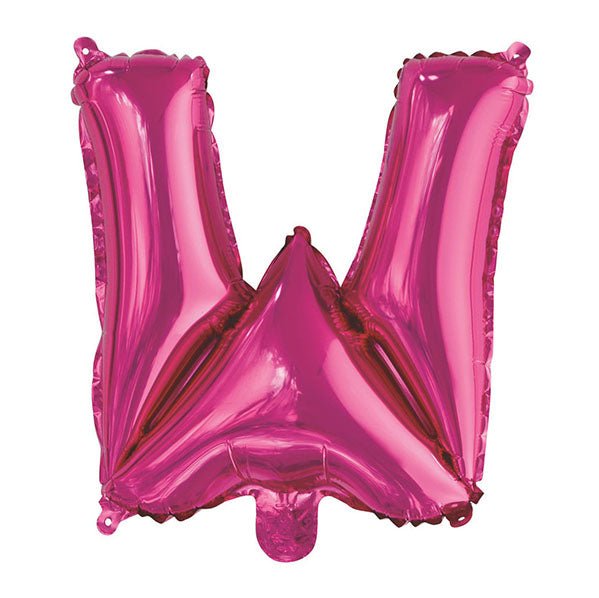 Hot Pink "W" Letter Foil Balloon (35cm) - The Party Marketplace