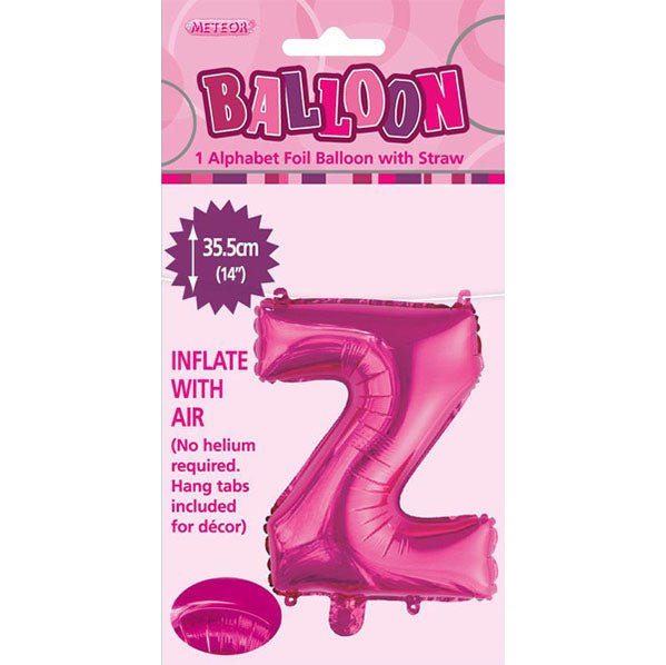 Hot Pink "Z" Letter Foil Balloon (35cm) - The Party Marketplace