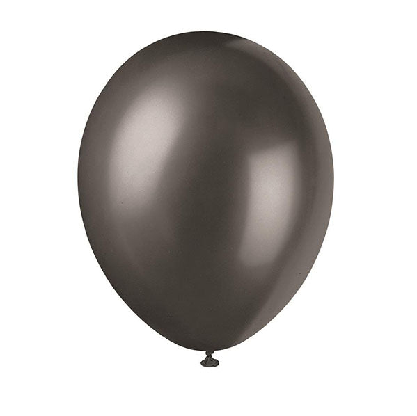 Ink Black Premium Pearl Balloons 30cm (Pack of 8) - The Party Marketplace