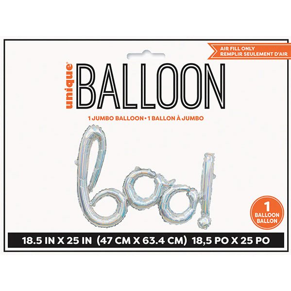 Iridescent "Boo" Jumbo Foil Balloon - The Party Marketplace