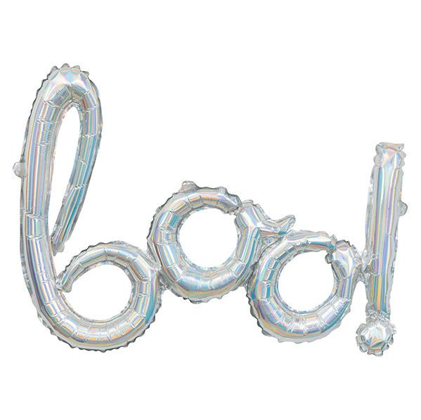 Iridescent "Boo" Jumbo Foil Balloon - The Party Marketplace