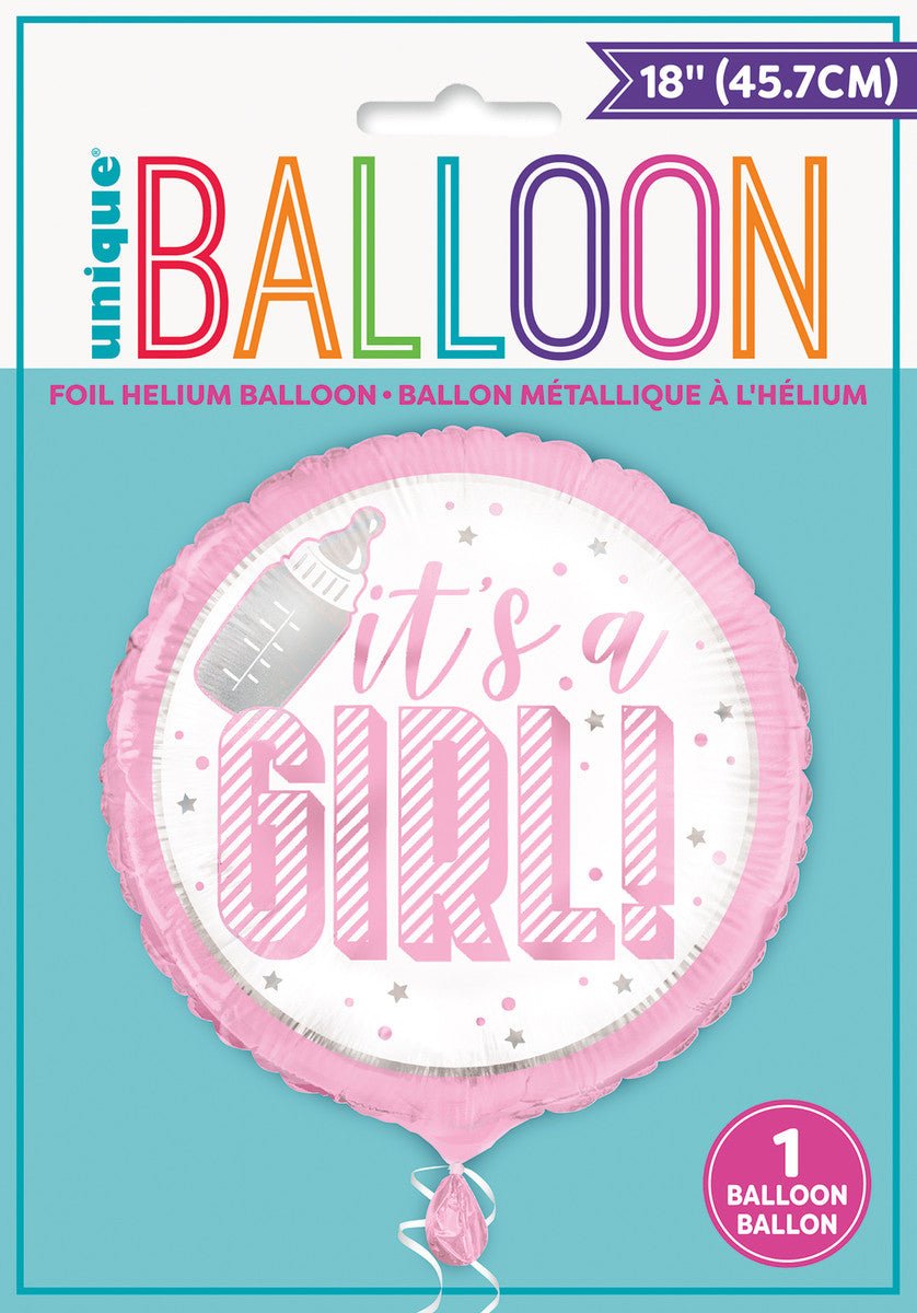 "It's a Girl" Pink Foil Balloon 45cm - The Party Marketplace