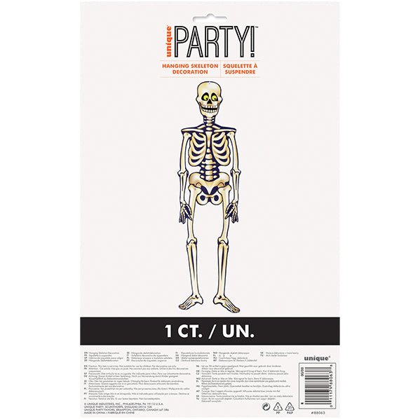 Jointed Skeleton Hanging Decoration 89cm - The Party Marketplace