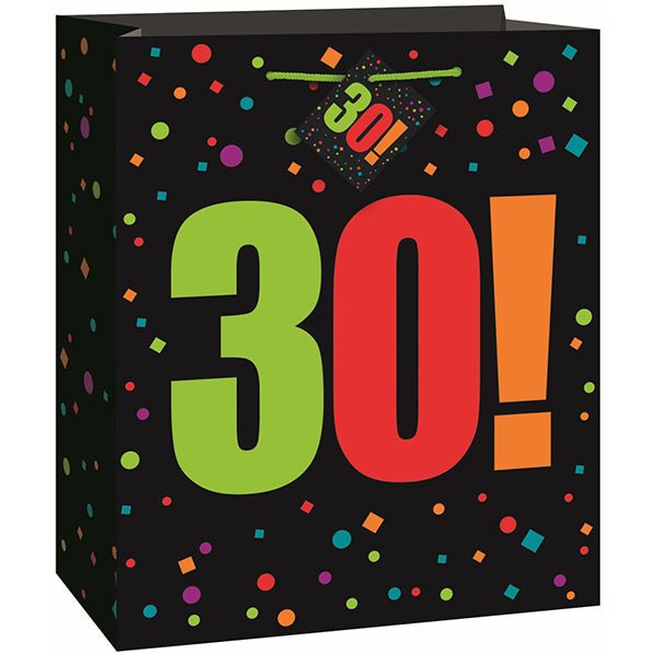 Large Gift Bag - Birthday Cheer "30" - The Party Marketplace
