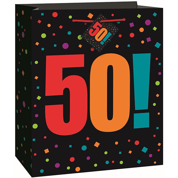 Large Gift Bag - Birthday Cheer "50" - The Party Marketplace