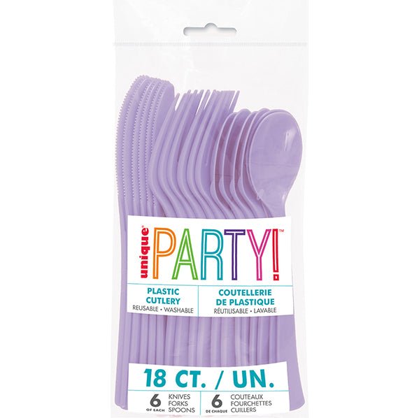 Lavender Assorted Cutlery (Pack of 18) - The Party Marketplace