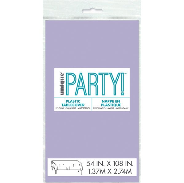 Lavender Rectangular Plastic Tablecover 137cm x 274cm - The Party Marketplace