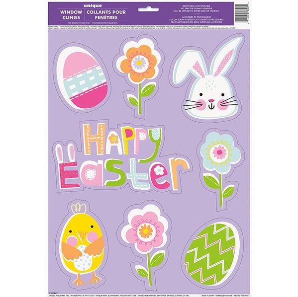 Lilac Easter Window Cling Sheet - The Party Marketplace