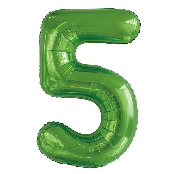 Lime Green "5" Numeral Foil Balloon (86cm) - The Party Marketplace