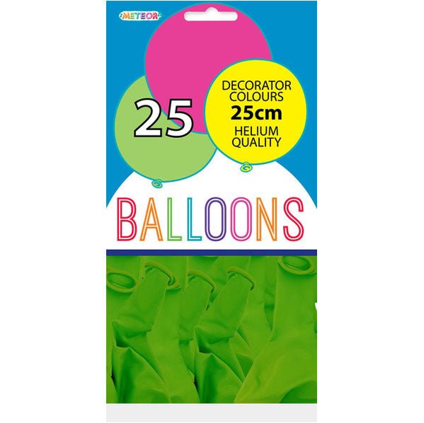 Lime Green Decorator Balloons 25cm (Pack of 25) - The Party Marketplace