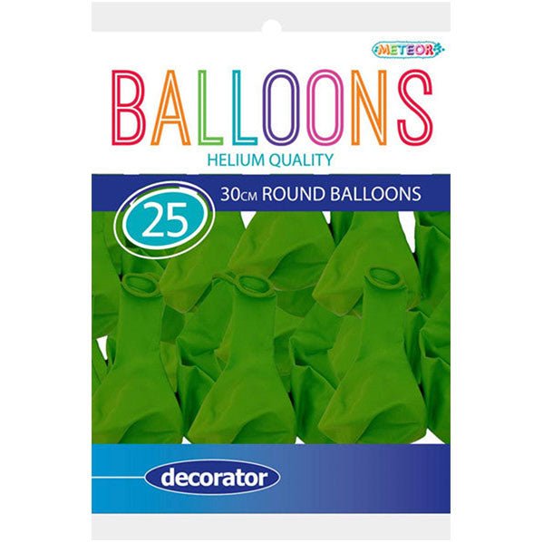 Lime Green Decorator Balloons 30cm (Pack of 25) - The Party Marketplace