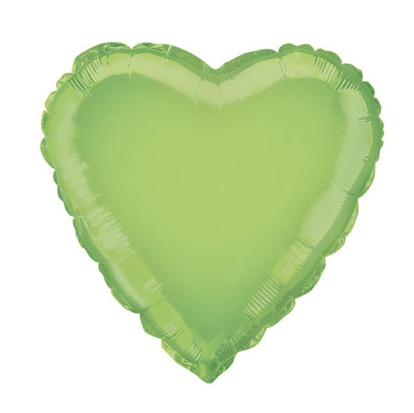 Lime Green Heart Foil Balloon 45cm - The Party Marketplace