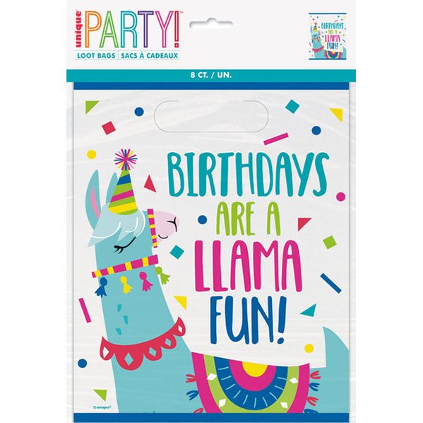 Llama Birthday Loot Bags (Pack of 8) - The Party Marketplace