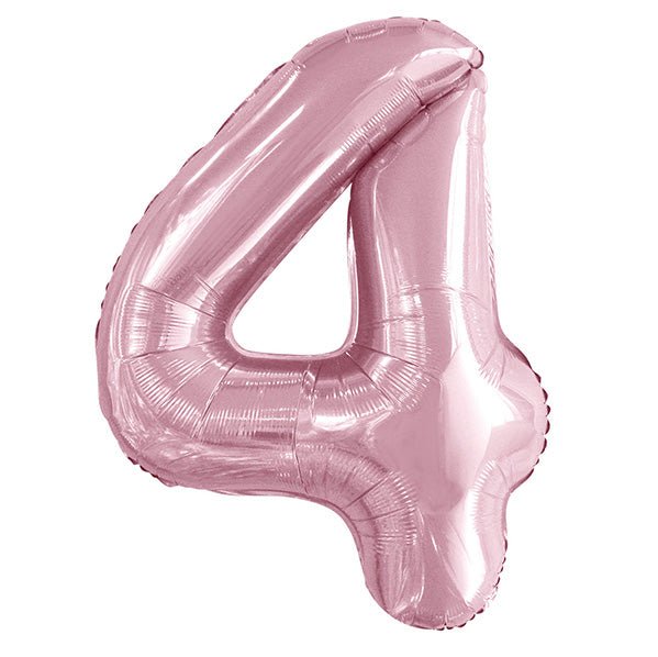 Lovely Pink "4" Numeral Foil Balloon (86cm) - The Party Marketplace