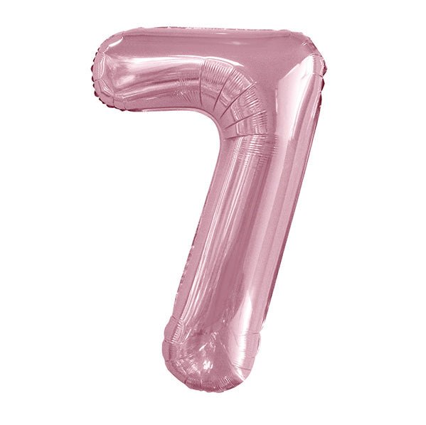 Lovely Pink "7" Numeral Foil Balloon (86cm) - The Party Marketplace