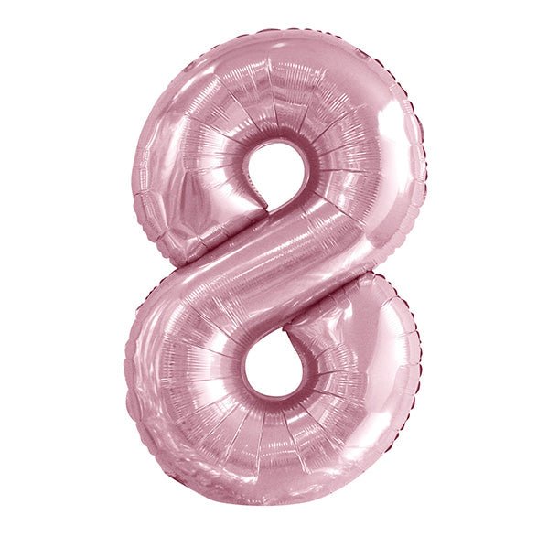Lovely Pink "8" Numeral Foil Balloon (86cm) - The Party Marketplace