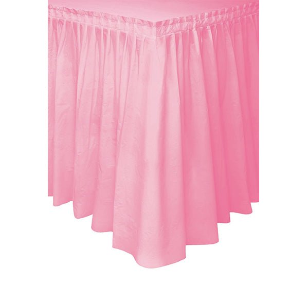 Lovely Pink Plastic Tableskirt 73cm x 4.3m - The Party Marketplace