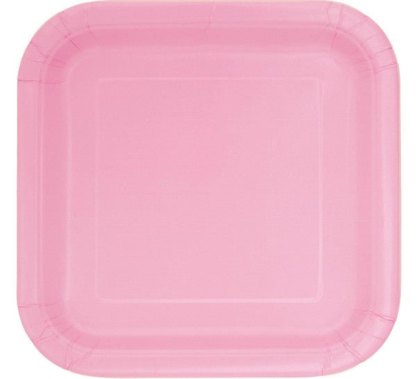 Lovely Pink Square Paper Plates 18cm (Pack of 8) - The Party Marketplace