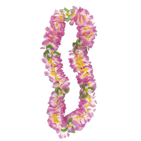 Luau Fancy Orchid Lei 106cm - Purple & Yellow - The Party Marketplace