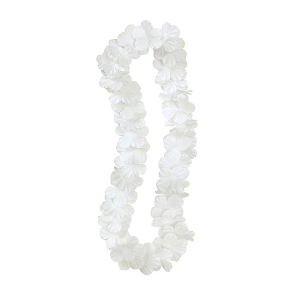 Luau Flower Lei 106cm - White - The Party Marketplace