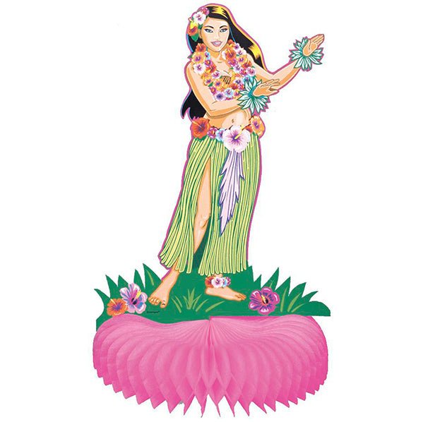 Luau Hula Girl Honeycomb Centrepiece - The Party Marketplace