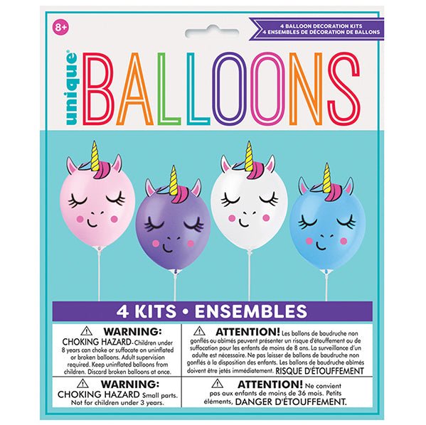 Make Your Own Balloon Kit - Unicorn (4 kits) - The Party Marketplace