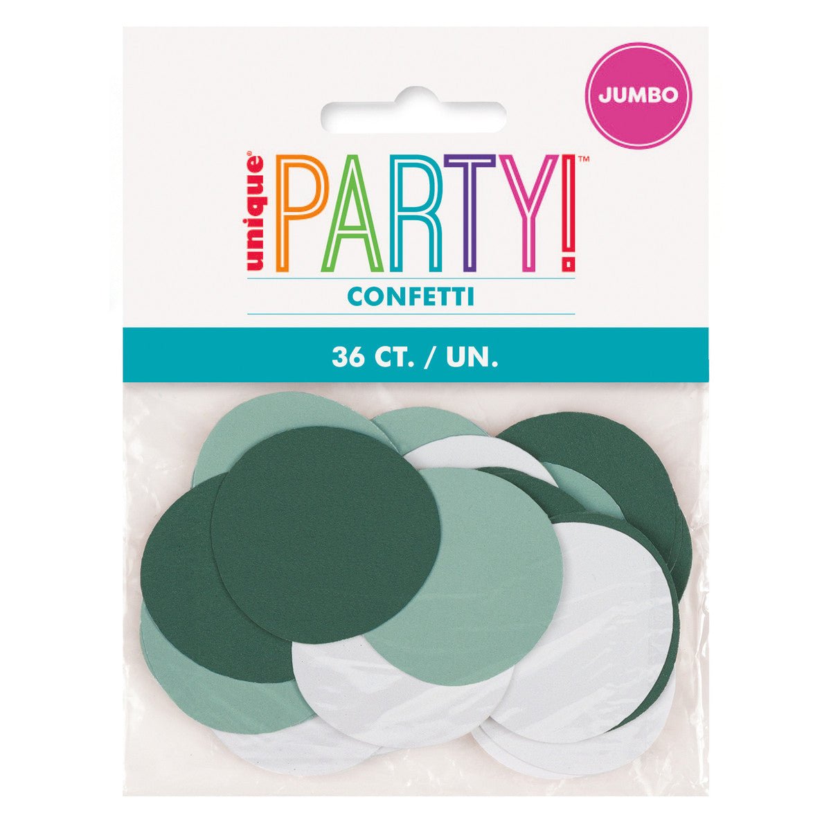 Matte Green & White Assorted Jumbo Confetti - The Party Marketplace