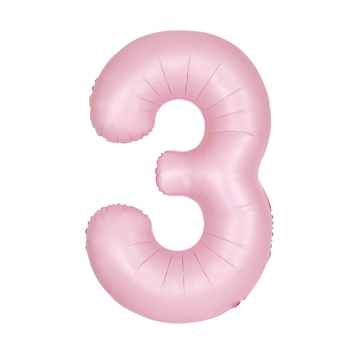 Matte Lovely Pink "3" Numeral Foil Balloon (86cm) - The Party Marketplace