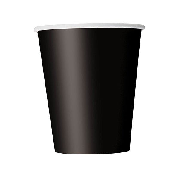 Midnight Black Paper Cups 270ml (Pack of 8) - The Party Marketplace