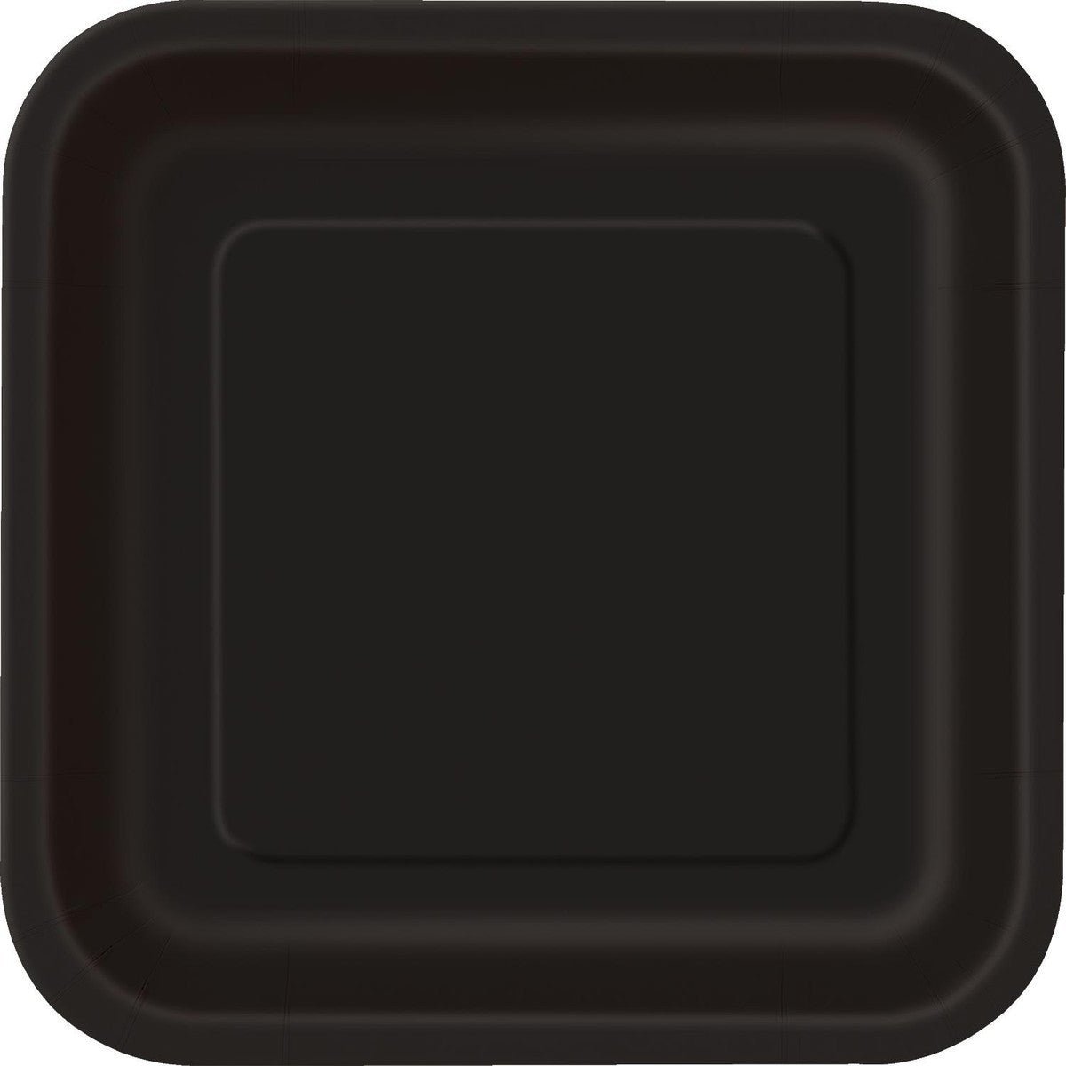 Midnight Black Square Paper Plates 23cm (Pack of 8) - The Party Marketplace