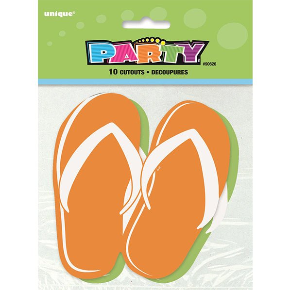 Mini Flip - Flop Cutouts (Pack of 10) - The Party Marketplace