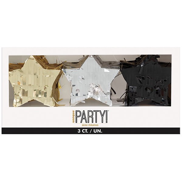 Mini Piñata - Assorted Stars (Pack of 3) - The Party Marketplace