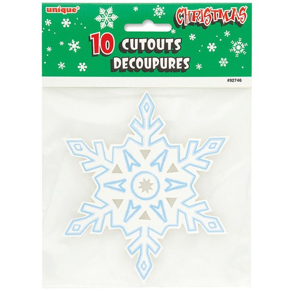 Mini Snowflake Cutout Decorations (Pack of 10) - The Party Marketplace