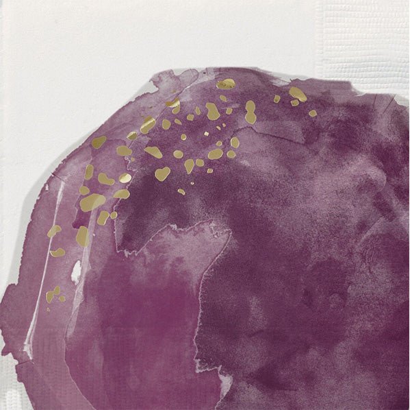 Modern Gold & Purple Foil Stamped Luncheon Napkins (Pack of 16) - The Party Marketplace