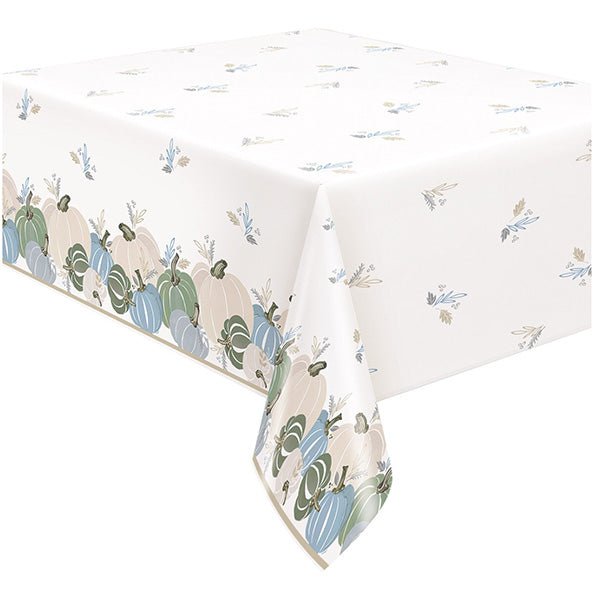 Modern Pastel Pumpkin Printed Tablecover 137cm x 213cm - The Party Marketplace