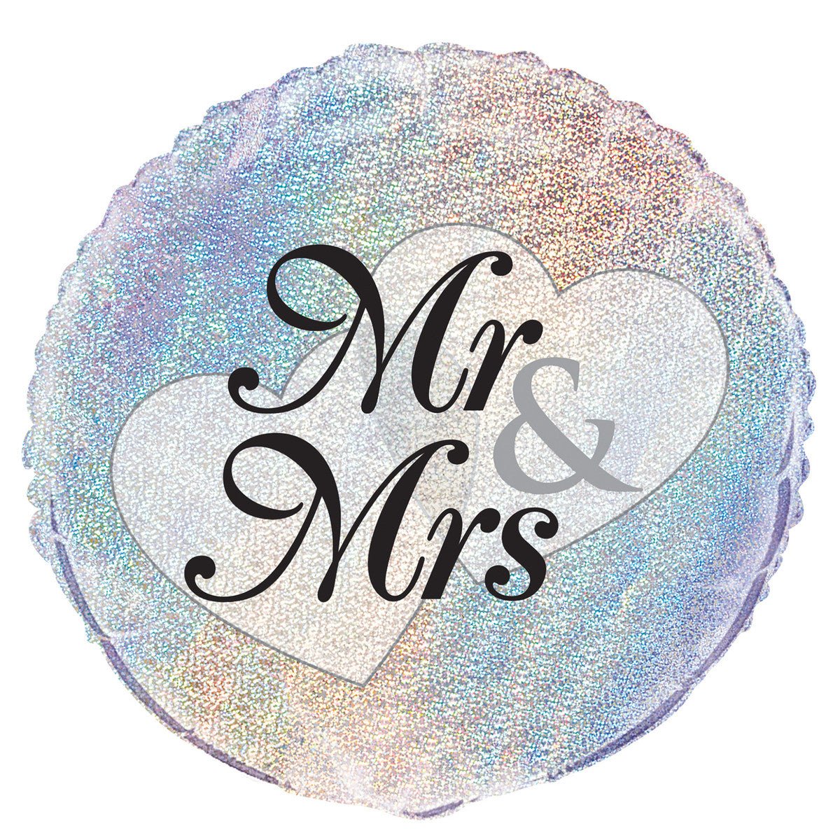 Mr & Mrs Foil Prismatic Balloon 45cm - The Party Marketplace