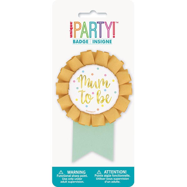 "Mum To Be" Foil Stamped Award Ribbon - The Party Marketplace