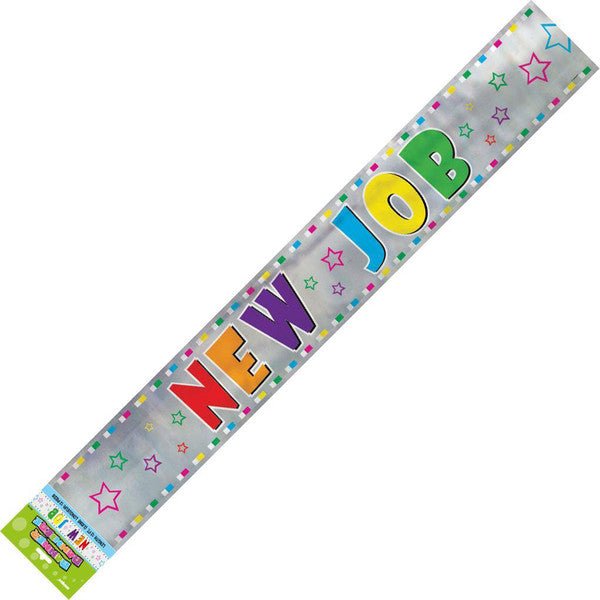 "New Job" Foil Banner - 3.65m - The Party Marketplace