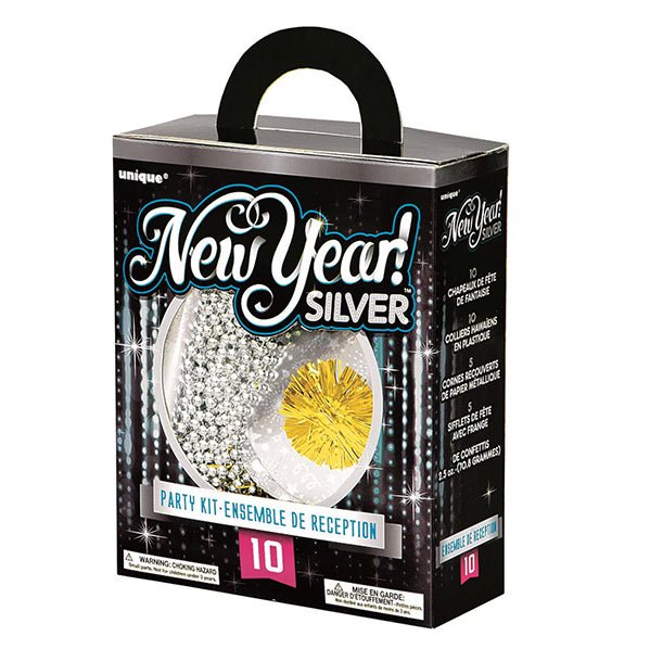 New Year Party Kit - Silver (for 10) - The Party Marketplace