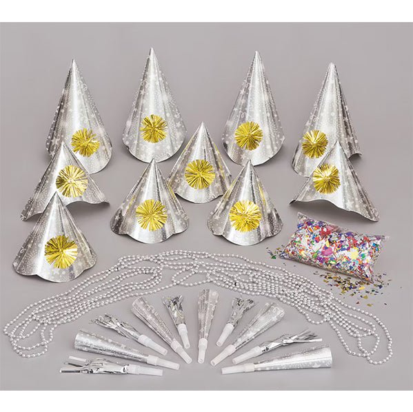 New Year Party Kit - Silver (for 10) - The Party Marketplace