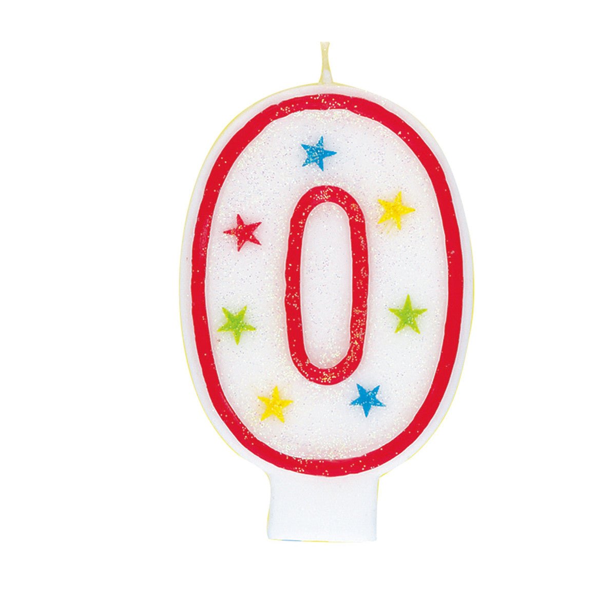Numeral Candle with Happy Birthday Cake Topper - 0 - The Party Marketplace