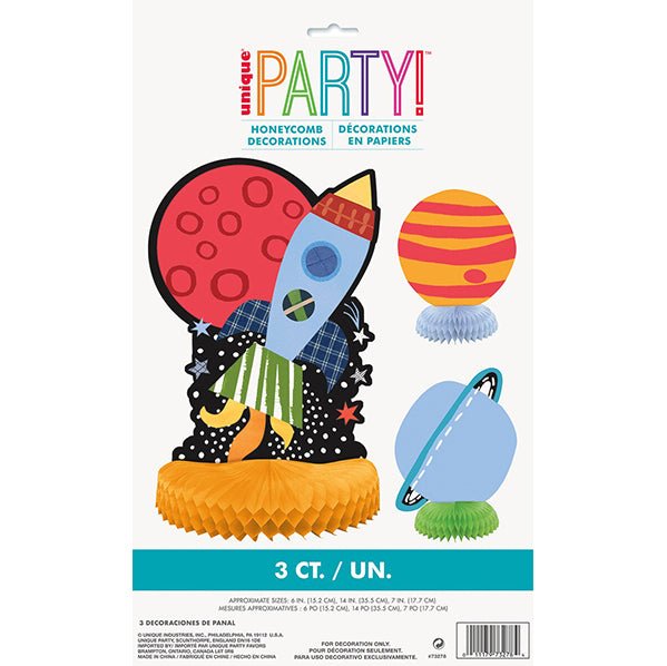 Outer Space Honeycomb Decorations (Pack of 3) - The Party Marketplace
