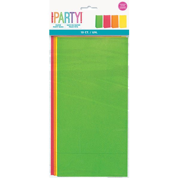 Paper Bags - Neon Assorted (Pack of 10) - The Party Marketplace