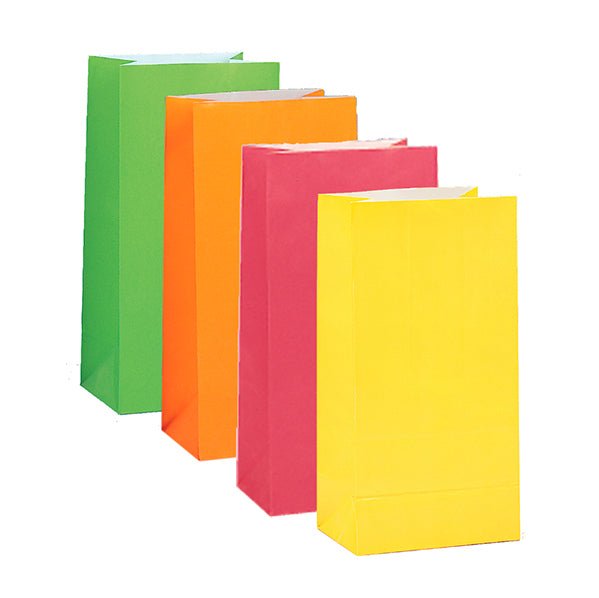 Paper Bags - Neon Assorted (Pack of 10) - The Party Marketplace