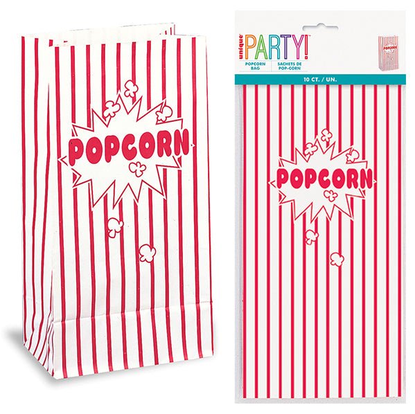 Paper Bags - Popcorn (Pack of 10) - The Party Marketplace